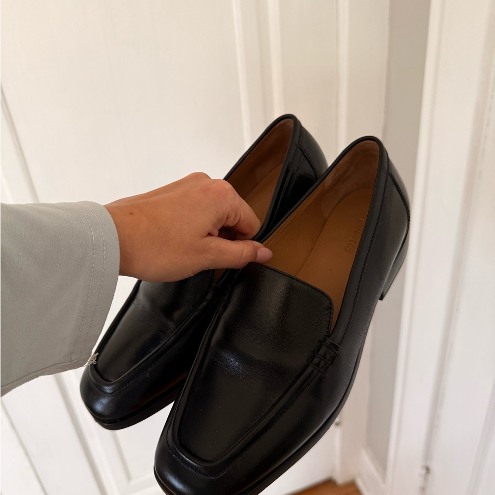 Madewell Sleek Black Leather Loafers